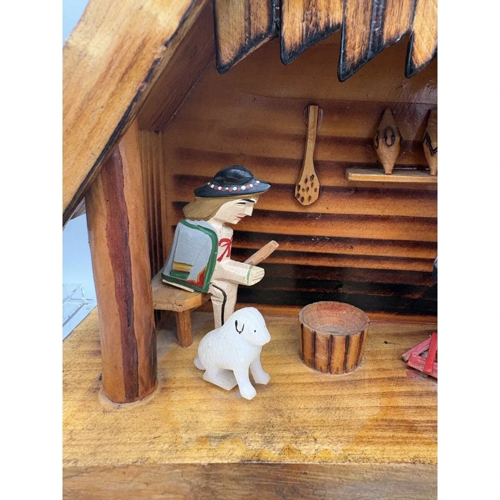 Handcrafted Wooden Log Brown House Made in Poland Home Decor Log Cabin 9 x 9.25